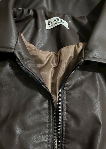 Vintage Kahverengi Deri Ceket - Görsel 4