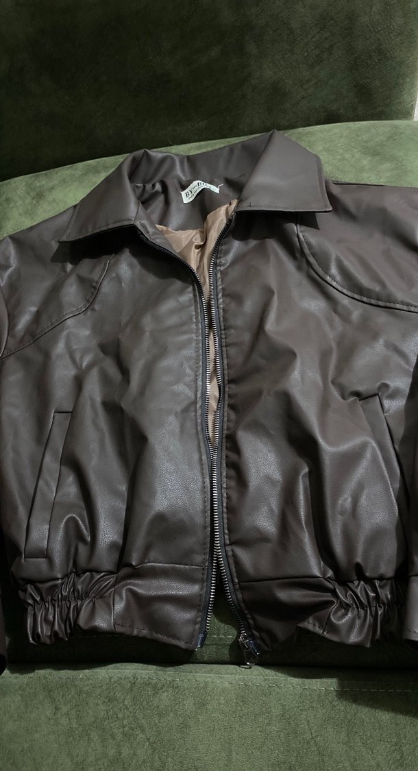 Vintage Kahverengi Deri Ceket - Görsel 2