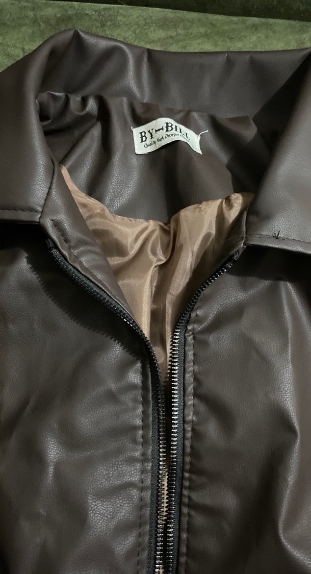 Vintage Kahverengi Deri Ceket - Görsel 4