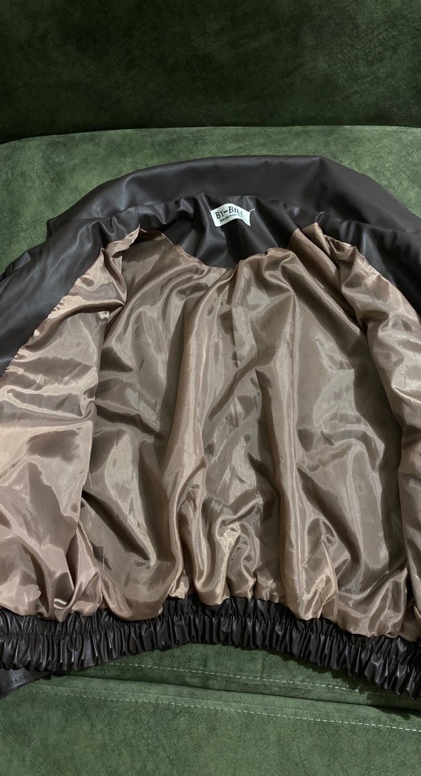 Vintage Kahverengi Deri Ceket - Görsel 5