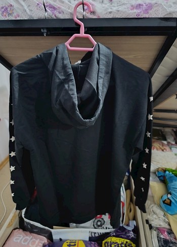 s Beden Siyah Baskılı Kadın Sweatshirt