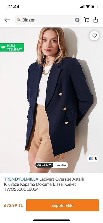 Lacivert blazer ceket