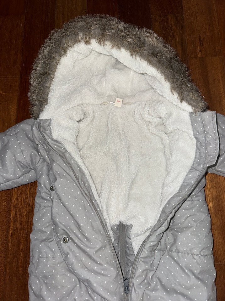 Gri Kürklü Kapüşonlu Kozmonot Tulum - Görsel 4