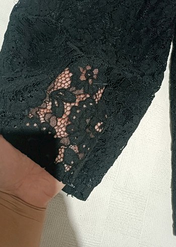 Dantel Detaylı Siyah Midi Kadın Pantolon - Görsel 2