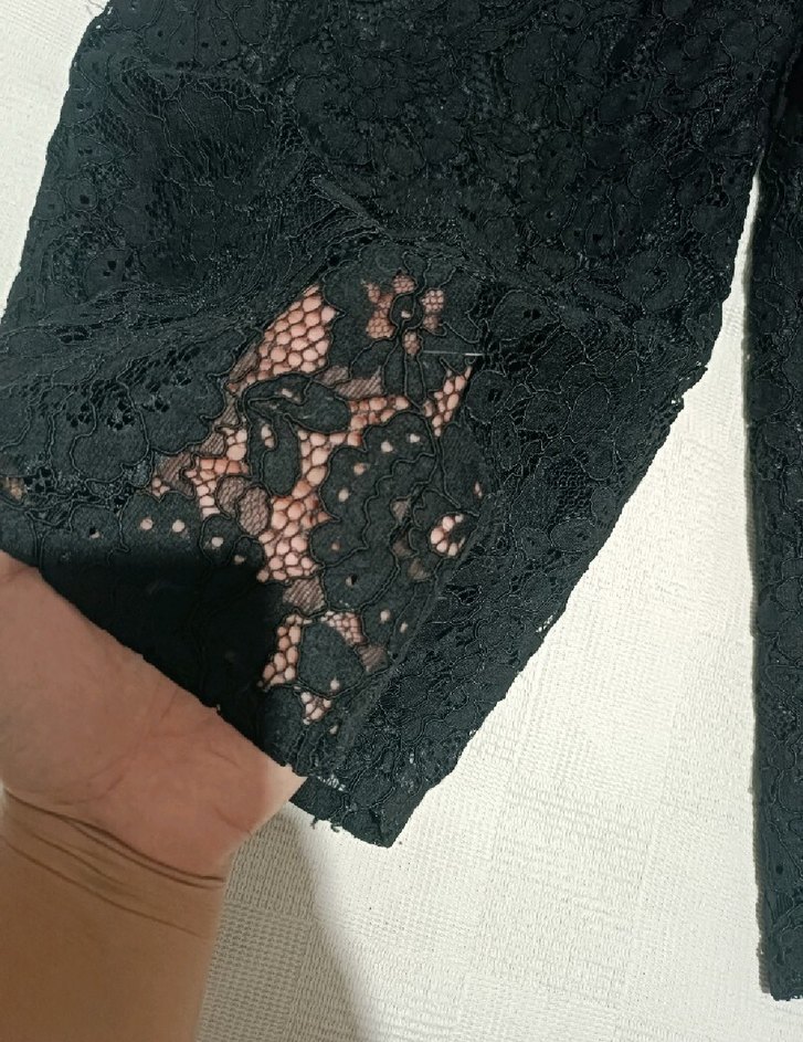 Dantel Detaylı Siyah Midi Kadın Pantolon - Görsel 2