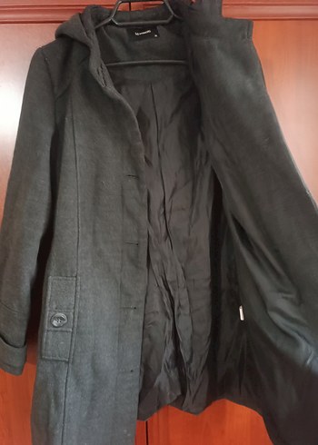 Kapüşonlu Antrasit Kaban - Görsel 3