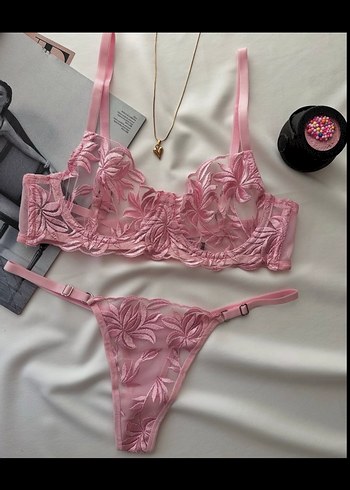 diğer Beden Şefaf Pembe Mini Bohem Sütyen
