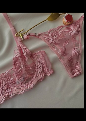 diğer Beden pembe Renk Şefaf Pembe Mini Bohem Sütyen