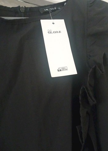xl Beden Siyah Drapeli Uzun Askılı Elbise