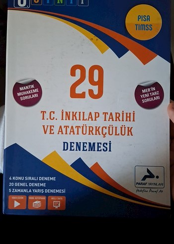 Paraf Yayınları İnkilap Deneme Test Kitabı