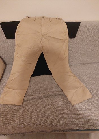 LC Waikiki Düğmeli Bej Erkek Koton Pantolon
