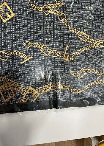 Dior Gri Zincir Desenli Kadın şal