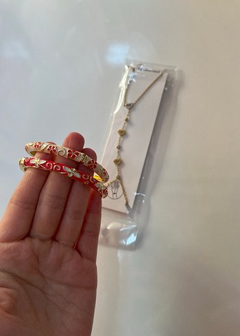 Renkli Nakışlı Bohem Altın Zincirli Kadın El Zinciri - Görsel 2