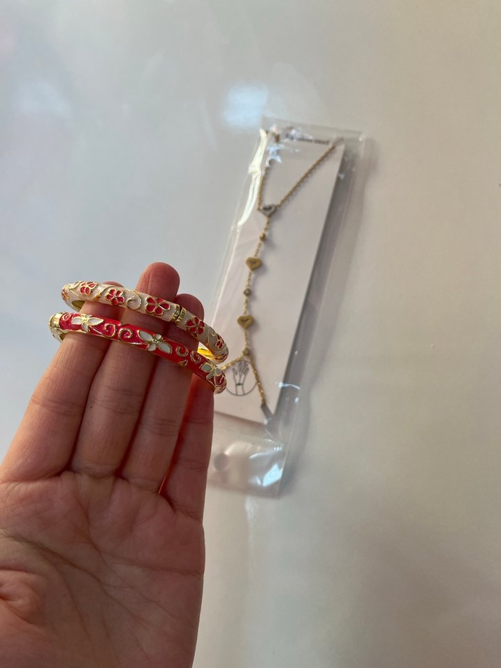 Renkli Nakışlı Bohem Altın Zincirli Kadın El Zinciri - Görsel 2