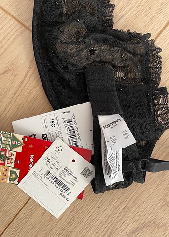 Desteksiz Balenli Simli Tüllü Siyah Sütyen - Görsel 5