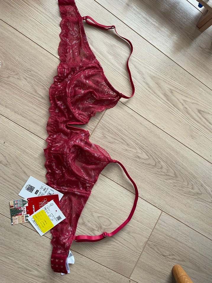 Kırmızı Dantelli Balenli Sütyen - Görsel 5