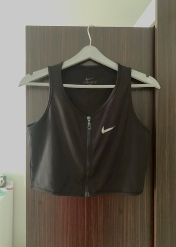 Nike Siyah Fermuarlı Crop Top