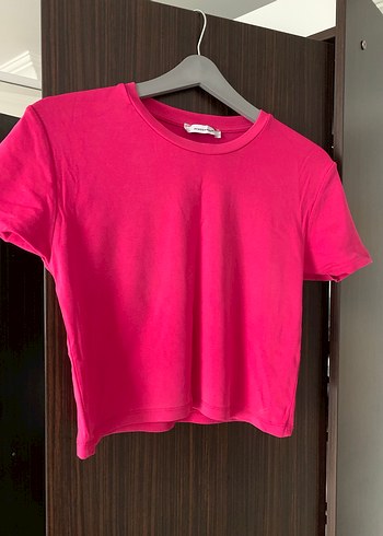 Pembe Kısa Kollu Basic Tişört