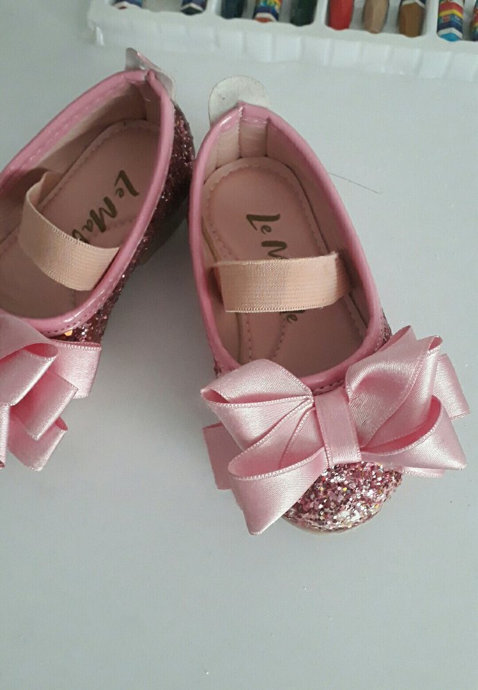 Pembe Fiyonklu Kız Babet Ayakkabı - Görsel 3