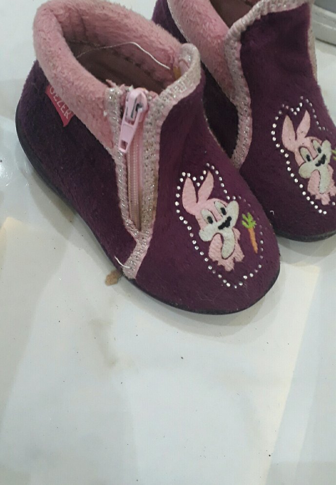 Nakışlı Bohem Mor Kız Çocuk Ev Terliği - Görsel 3