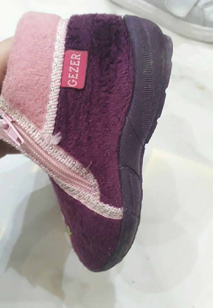 Nakışlı Bohem Mor Kız Çocuk Ev Terliği - Görsel 2