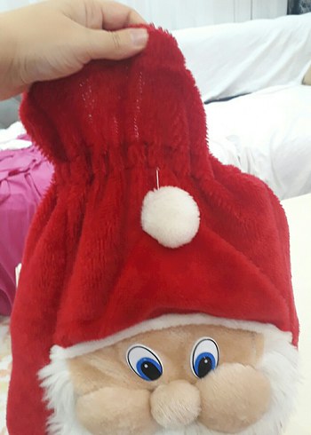 Kırmızı Noel Baba Peluş Oyuncak cantasi - Görsel 2