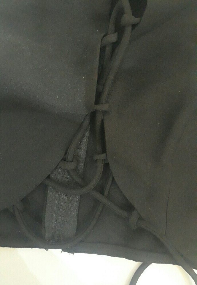 siyah önden baglamalı büstiyer - Görsel 5