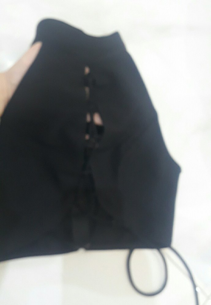 siyah önden baglamalı büstiyer - Görsel 2