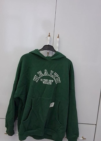 Kapüşonlu Yeşil Kadın Sweatshirt