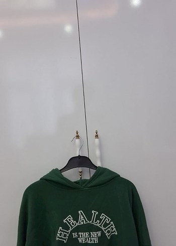 Diğer Kapüşonlu Yeşil Kadın Sweatshirt