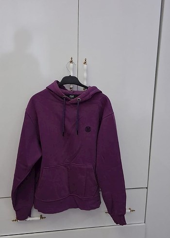 Mor Kapüşonlu Kadın Sweatshirt