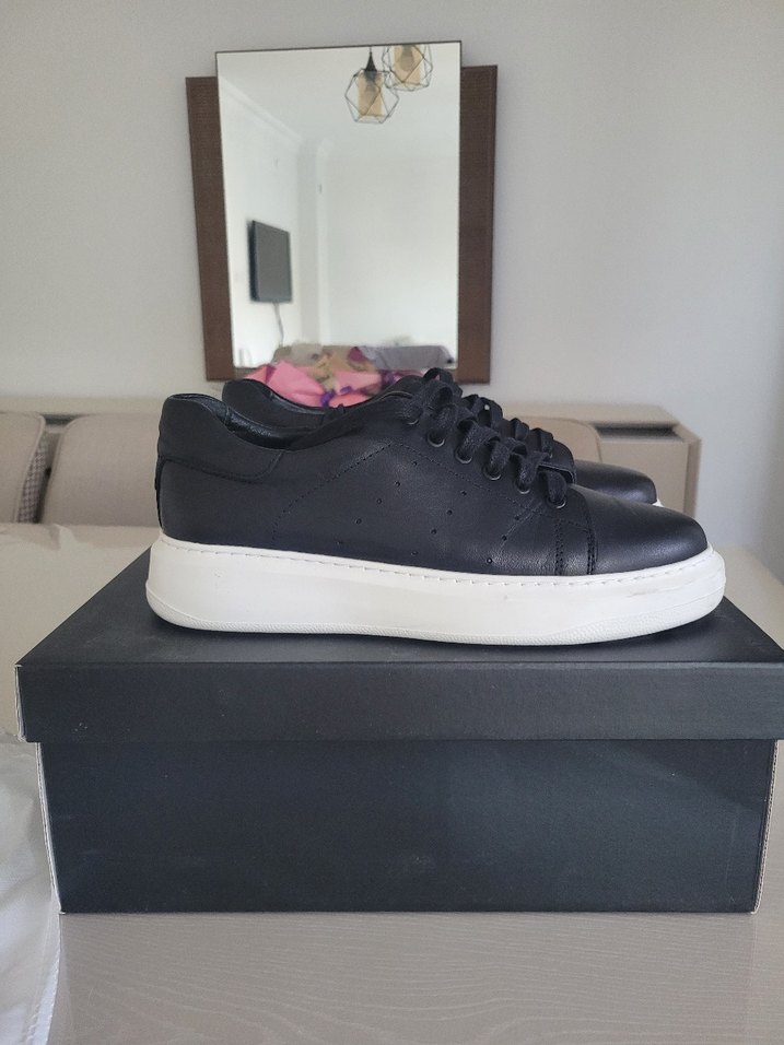 Kutulu Avva Siyah Erkek Günlük Deri Casual Ayakkabı - Görsel 3