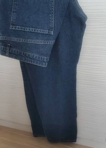 LC Waikiki Kadın Lacivert Kemerli Salaş Midi Kot Pantolon