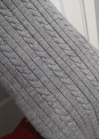 Gri Uzun Triko Örme Kolsuz Kadın Elbise - Görsel 2