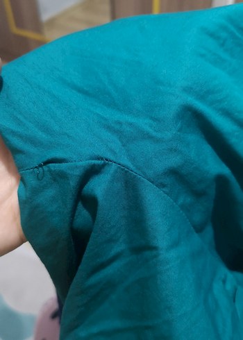 Uzun, Salaş, Drapeli Mavi, yeşil Kadın Elbise - Görsel 5