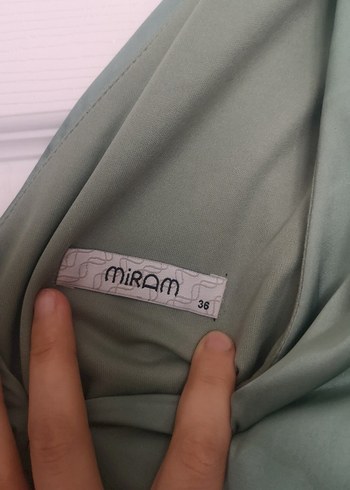 Su Yeşili,Saten, Uzun Kollu Kadın Elbise - Görsel 6