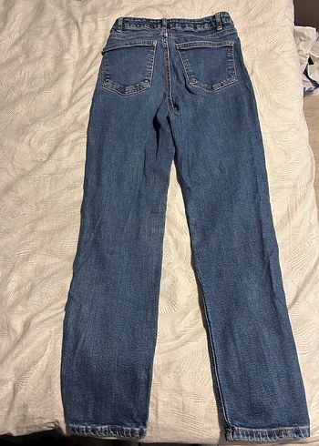 34 Beden Kadın Mavi Denim Midi Boy Jean