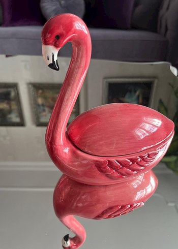Linens Pembe Flamingo Tasarımlı Seramik Kupa-Baharat Takımı