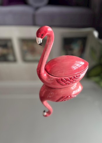 Beden Pembe Flamingo Tasarımlı Seramik Kupa-Baharat Takımı