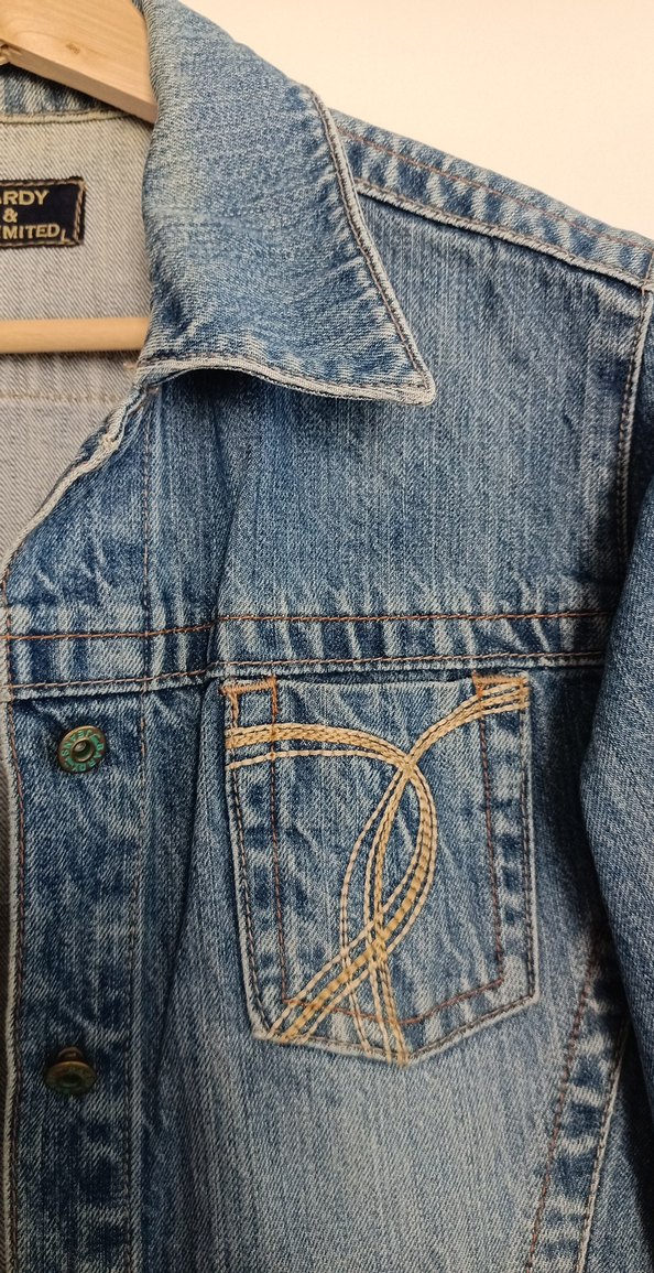 Düğmeli Kadın Mavi Denim Ceket - Görsel 5