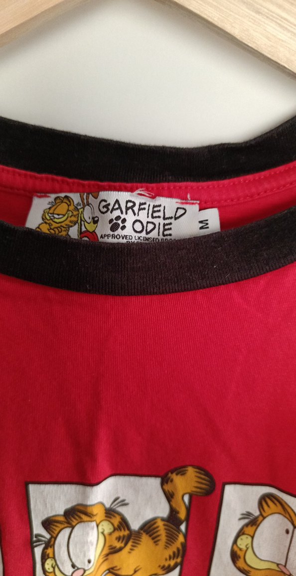 Garfield Baskılı Kırmızı Kadın Tişört - Görsel 3