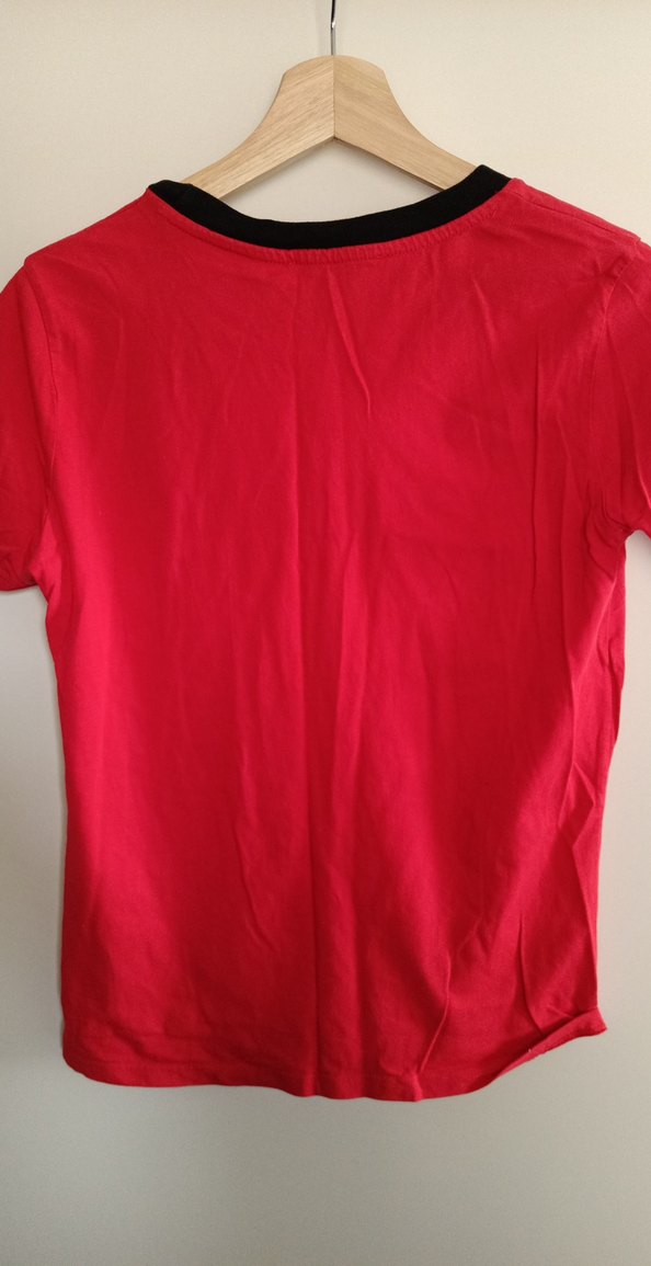 Garfield Baskılı Kırmızı Kadın Tişört - Görsel 2