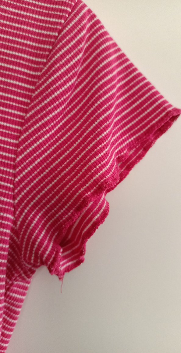 Pembe Çizgili Kadın Tişört - Görsel 3