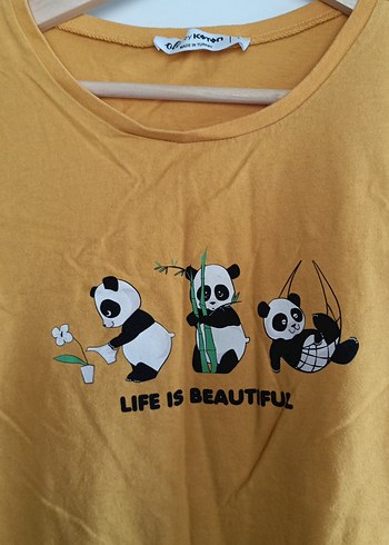 Panda Baskılı Kadın Tişört - Görsel 3
