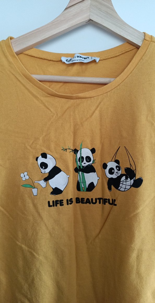 Panda Baskılı Kadın Tişört - Görsel 3