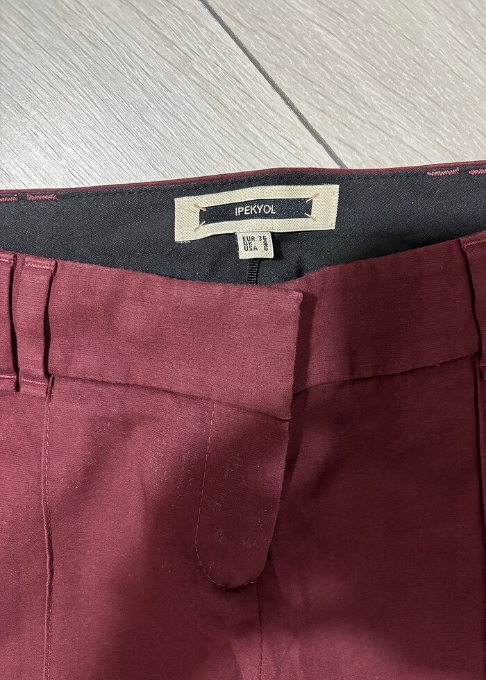 İpekyol pantolon bordo renk - Görsel 4