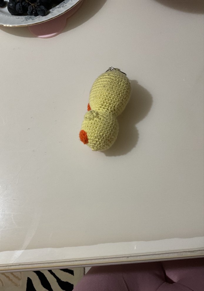 Sarı Örgü Ördek Anahtarlık - Görsel 2