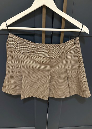 Zara Bej Pilili Mini Etek