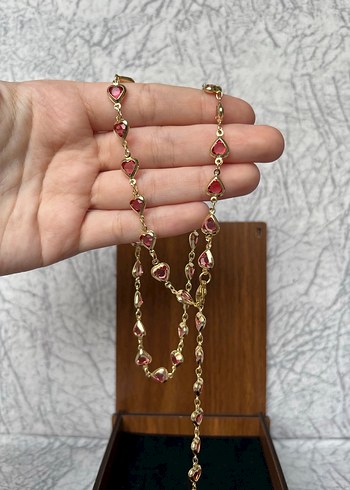 Gold Pembe Kalpli Çelik Y Kolye