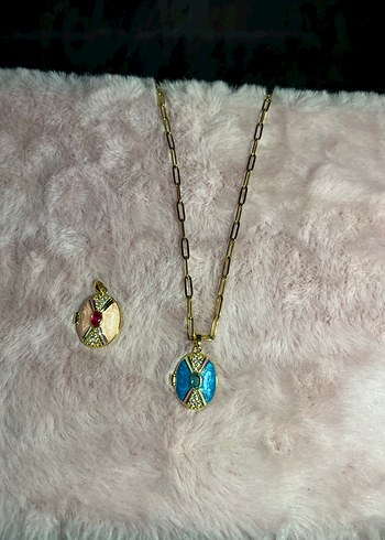 Mavi Gold Çelik Açılabilir Kolye - Görsel 3